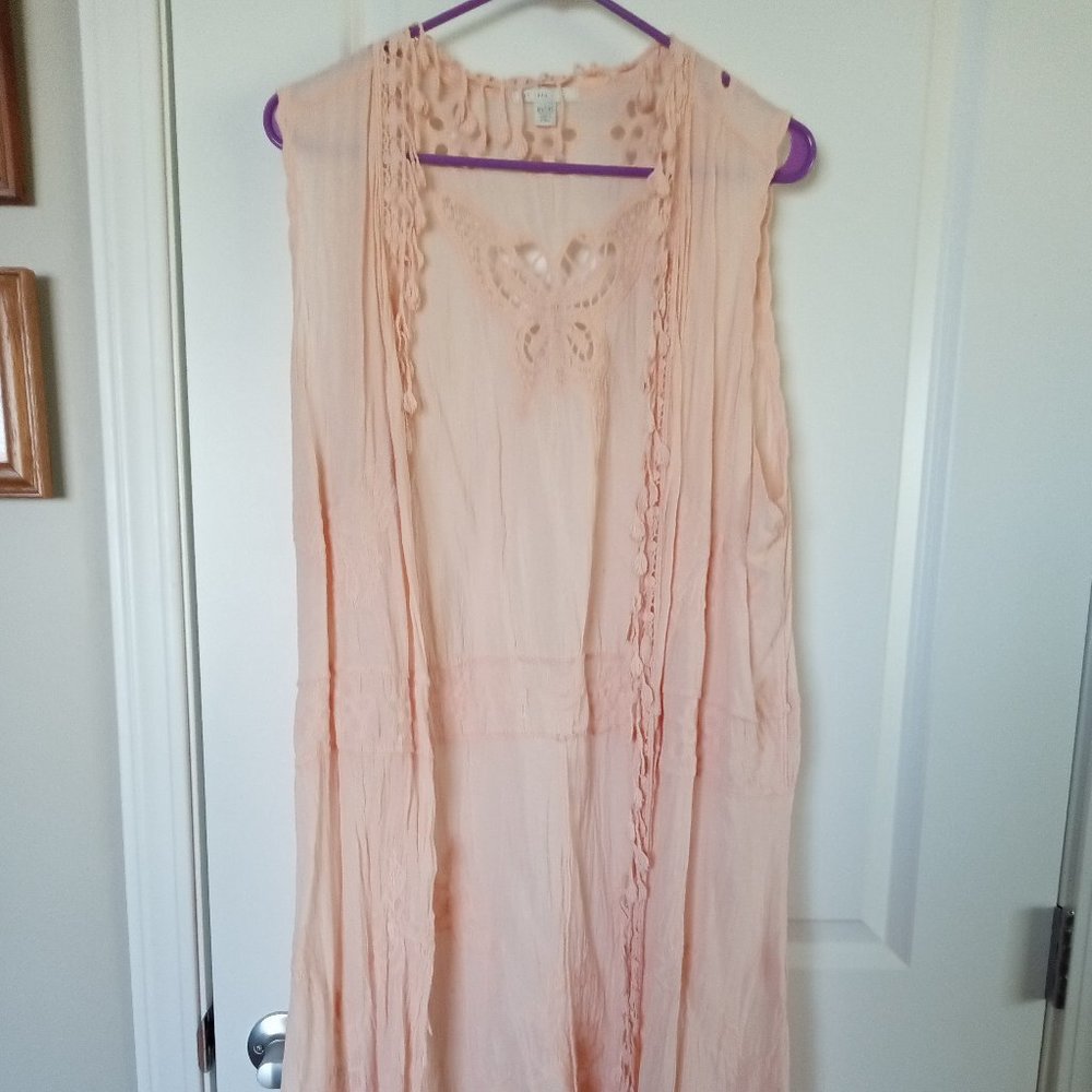 Peach long kimono